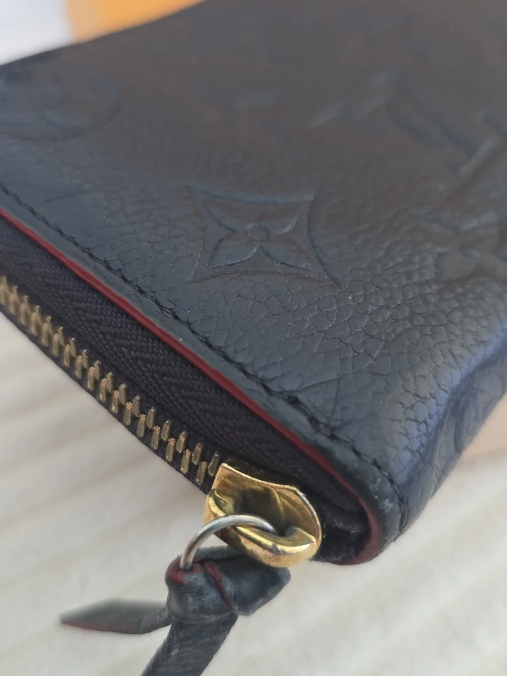 Louis Vuitton Zippy Wallet Empreinte Marine Rouge Navy Red Box, Dust Bag, Bag